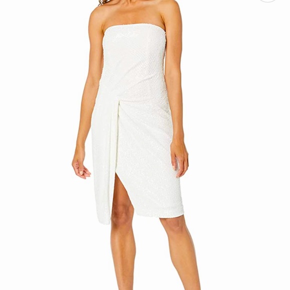 Black Halo Eve by Laurel Berman x BHLDN Domino 4 / Sm White Sequin Strapless - Picture 11 of 14